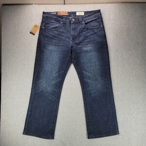Axel Brand Mens Slim‎ Boot Stretch Jeans Dark Wash Blue 34x30 NWT New